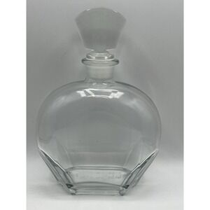 Vintage Luigi Bormioli Decanter Crystal Clear Glass Italian With Stopper Top AC